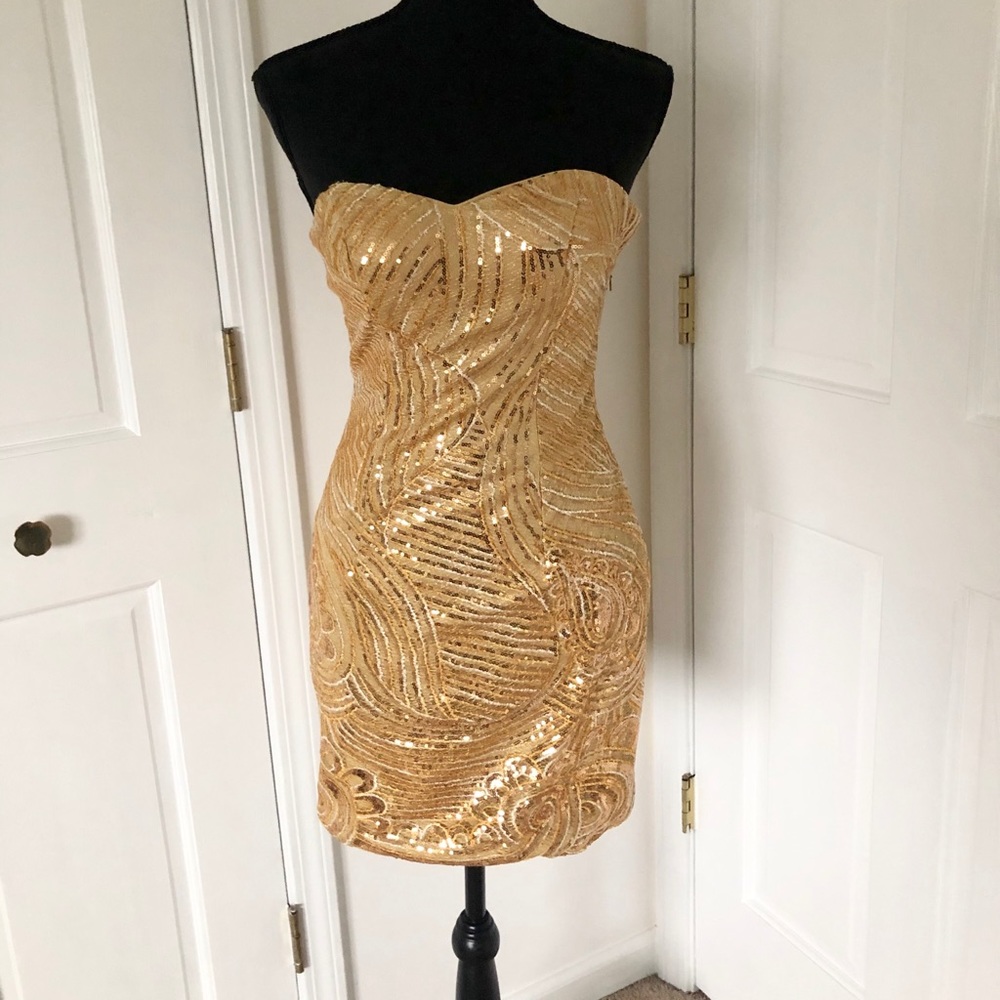 gold dress